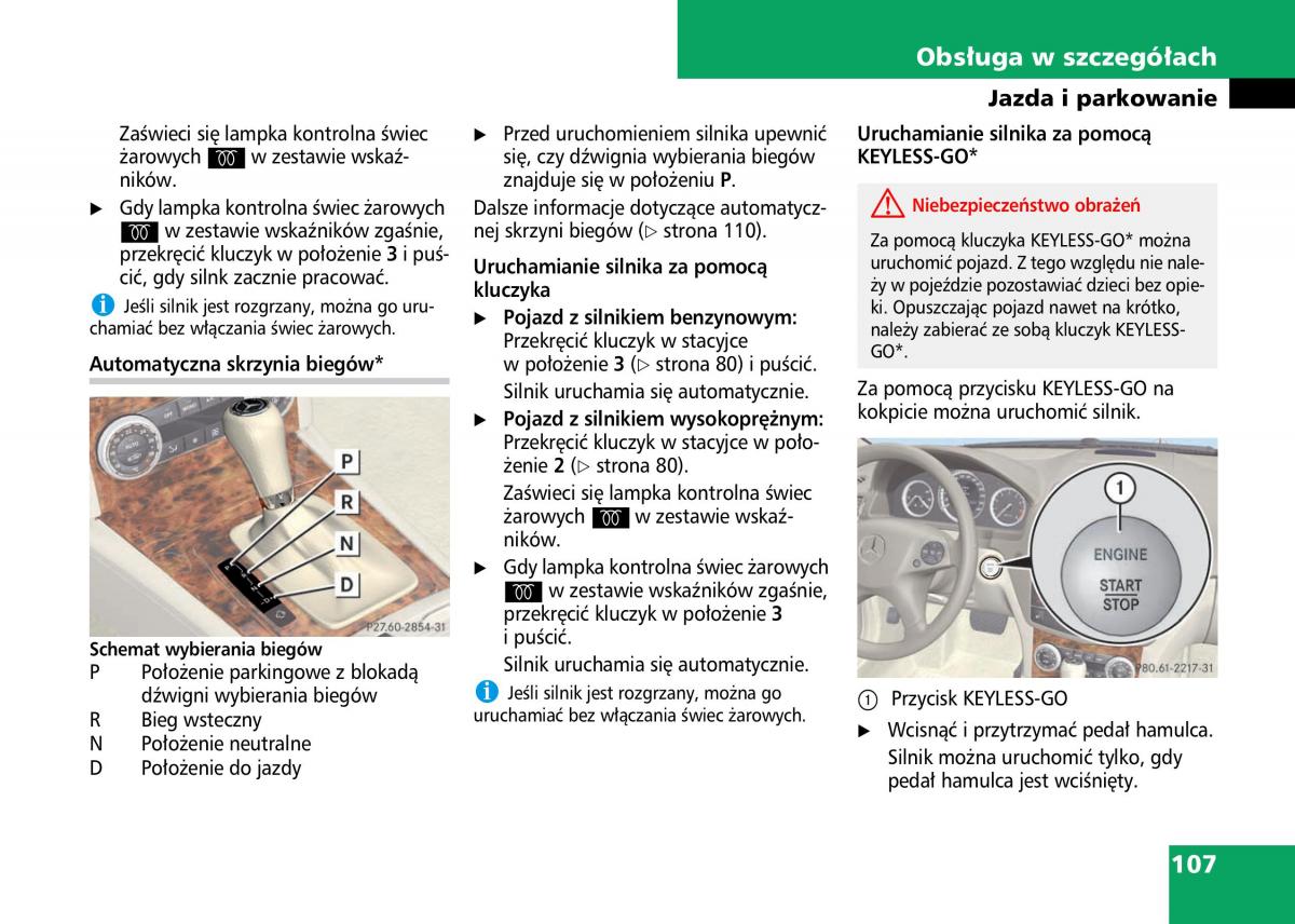 Mercedes Benz C Class W204 instrukcja obslugi / page 109