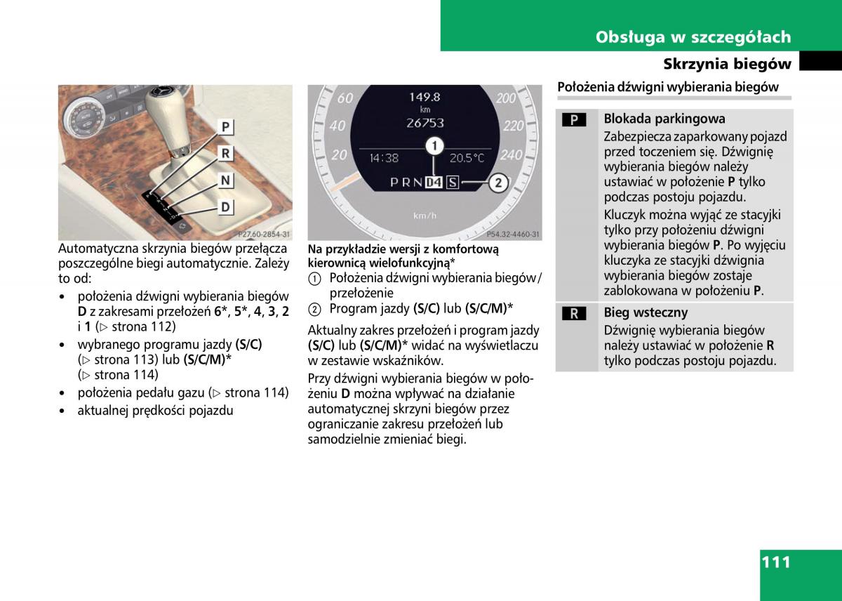 Mercedes Benz C Class W204 instrukcja obslugi / page 113