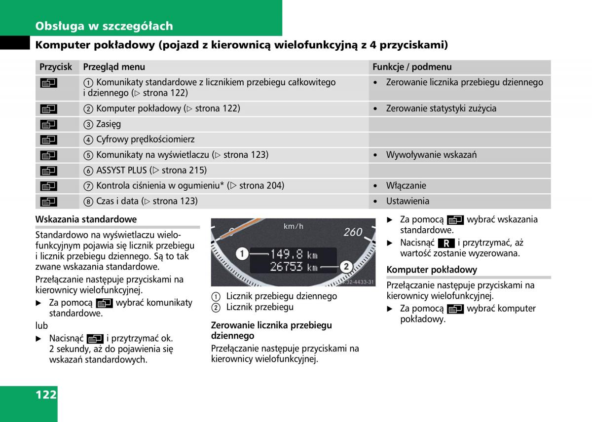 Mercedes Benz C Class W204 instrukcja obslugi / page 124