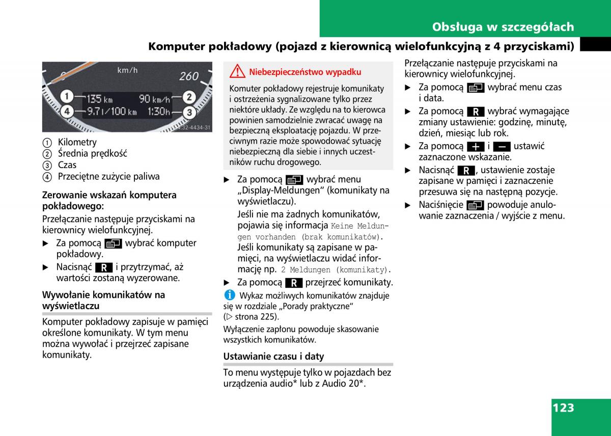 Mercedes Benz C Class W204 instrukcja obslugi / page 125