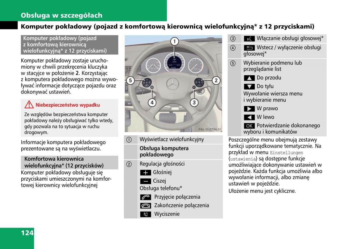 Mercedes Benz C Class W204 instrukcja obslugi / page 126