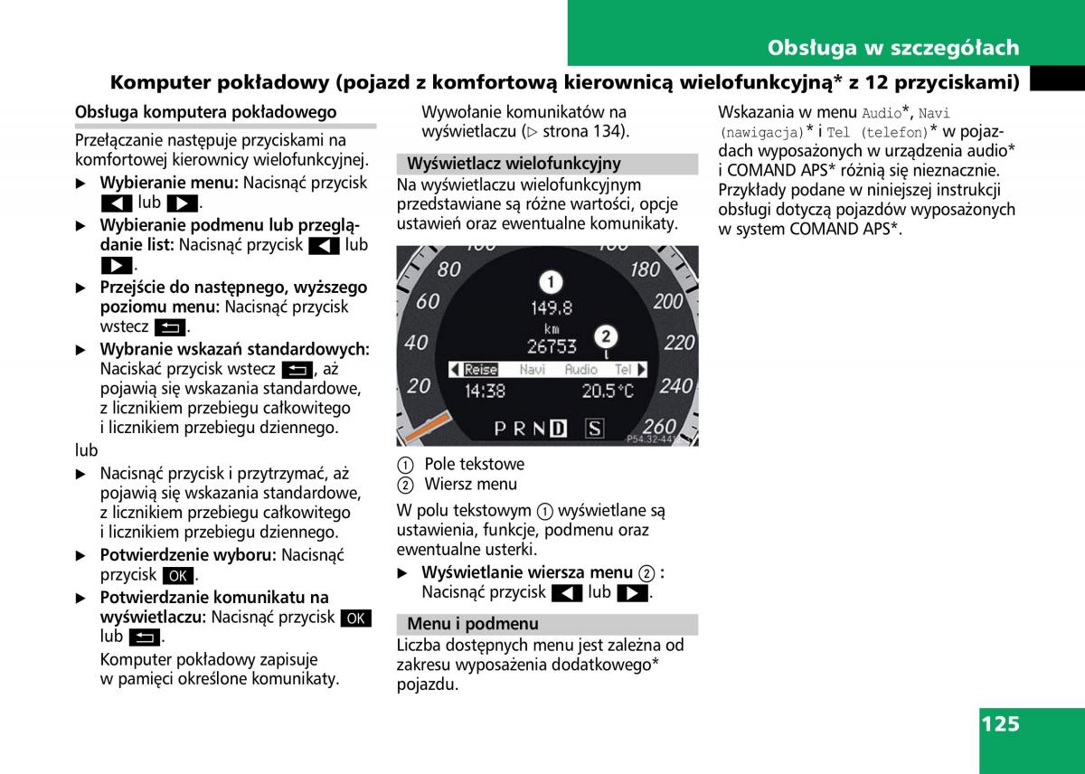 Mercedes Benz C Class W204 instrukcja obslugi / page 127