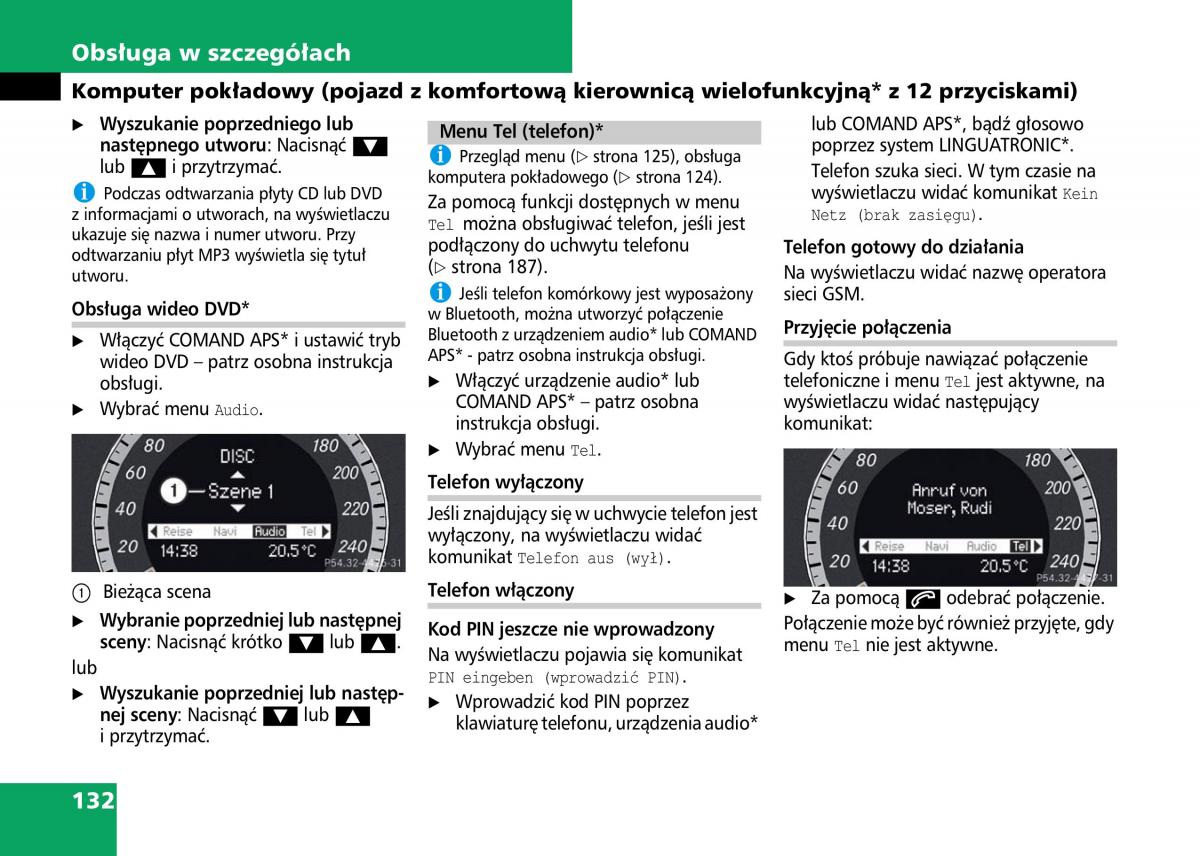 Mercedes Benz C Class W204 instrukcja obslugi / page 134