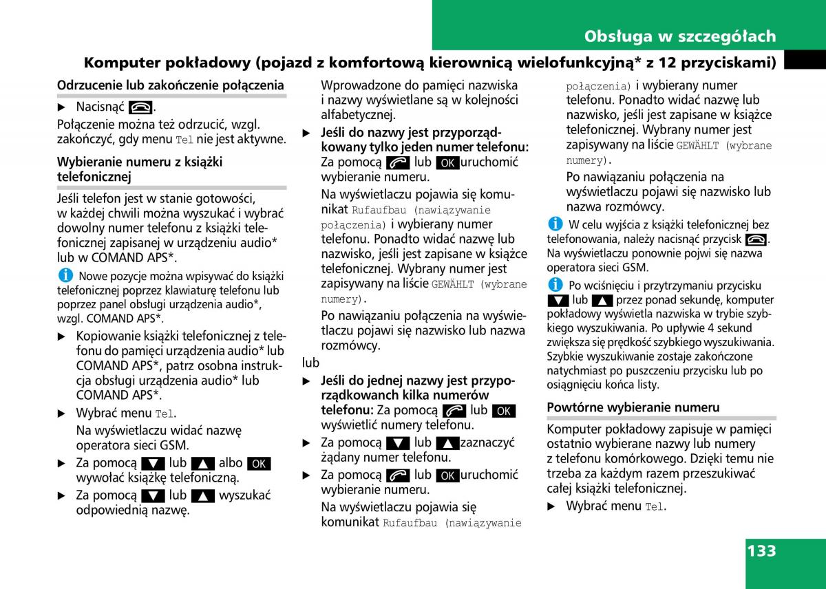 Mercedes Benz C Class W204 instrukcja obslugi / page 135