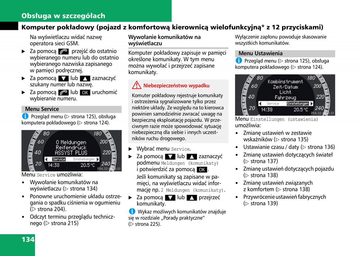 Mercedes Benz C Class W204 instrukcja obslugi / page 136