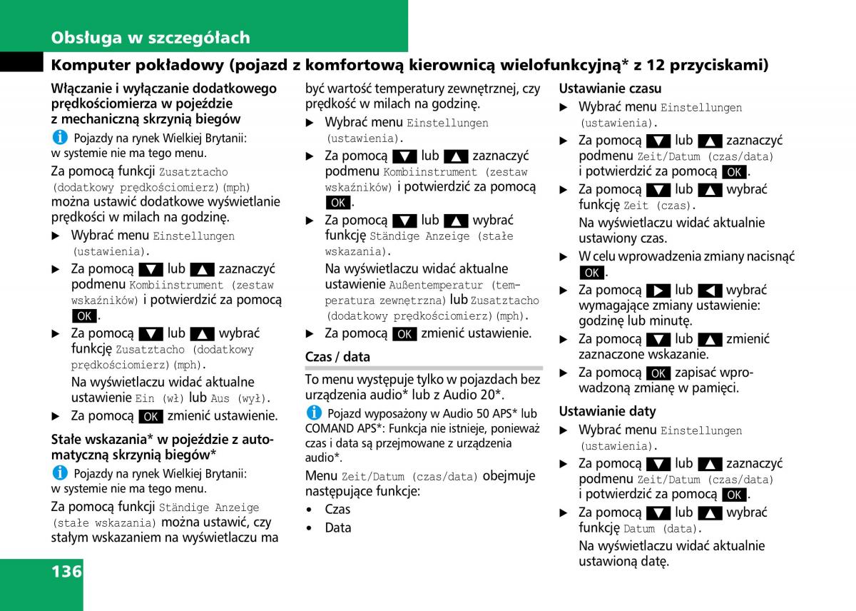 Mercedes Benz C Class W204 instrukcja obslugi / page 138