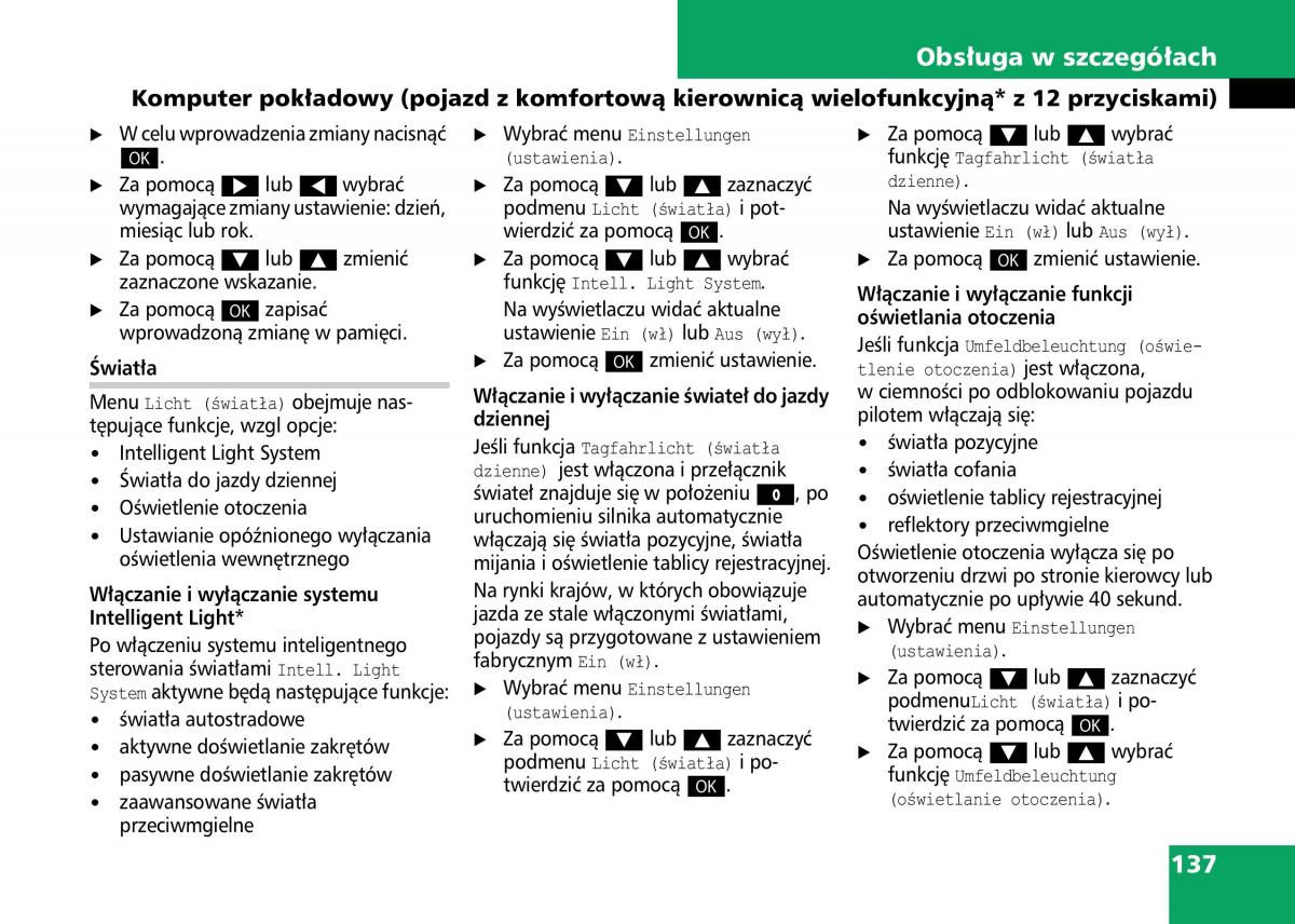 Mercedes Benz C Class W204 instrukcja obslugi / page 139