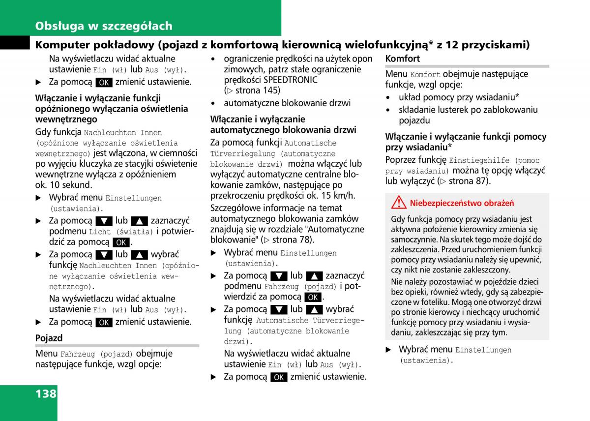 Mercedes Benz C Class W204 instrukcja obslugi / page 140