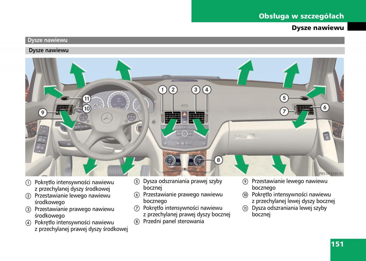 Mercedes Benz C Class W204 instrukcja obslugi / page 153