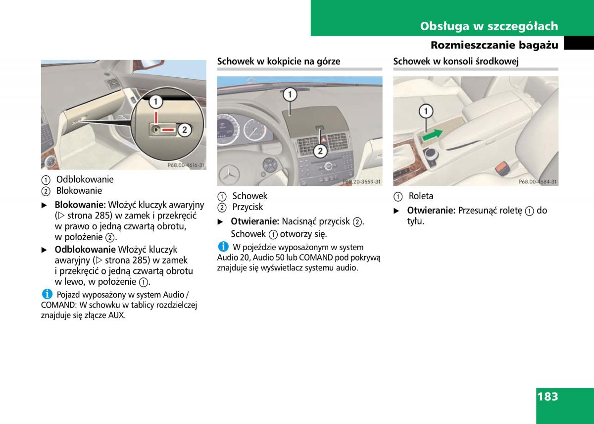 Mercedes Benz C Class W204 instrukcja obslugi / page 185