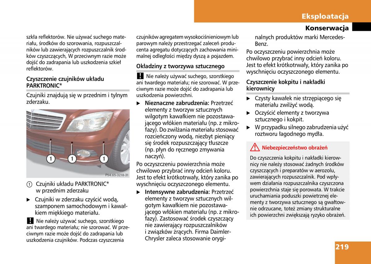 Mercedes Benz C Class W204 instrukcja obslugi / page 221