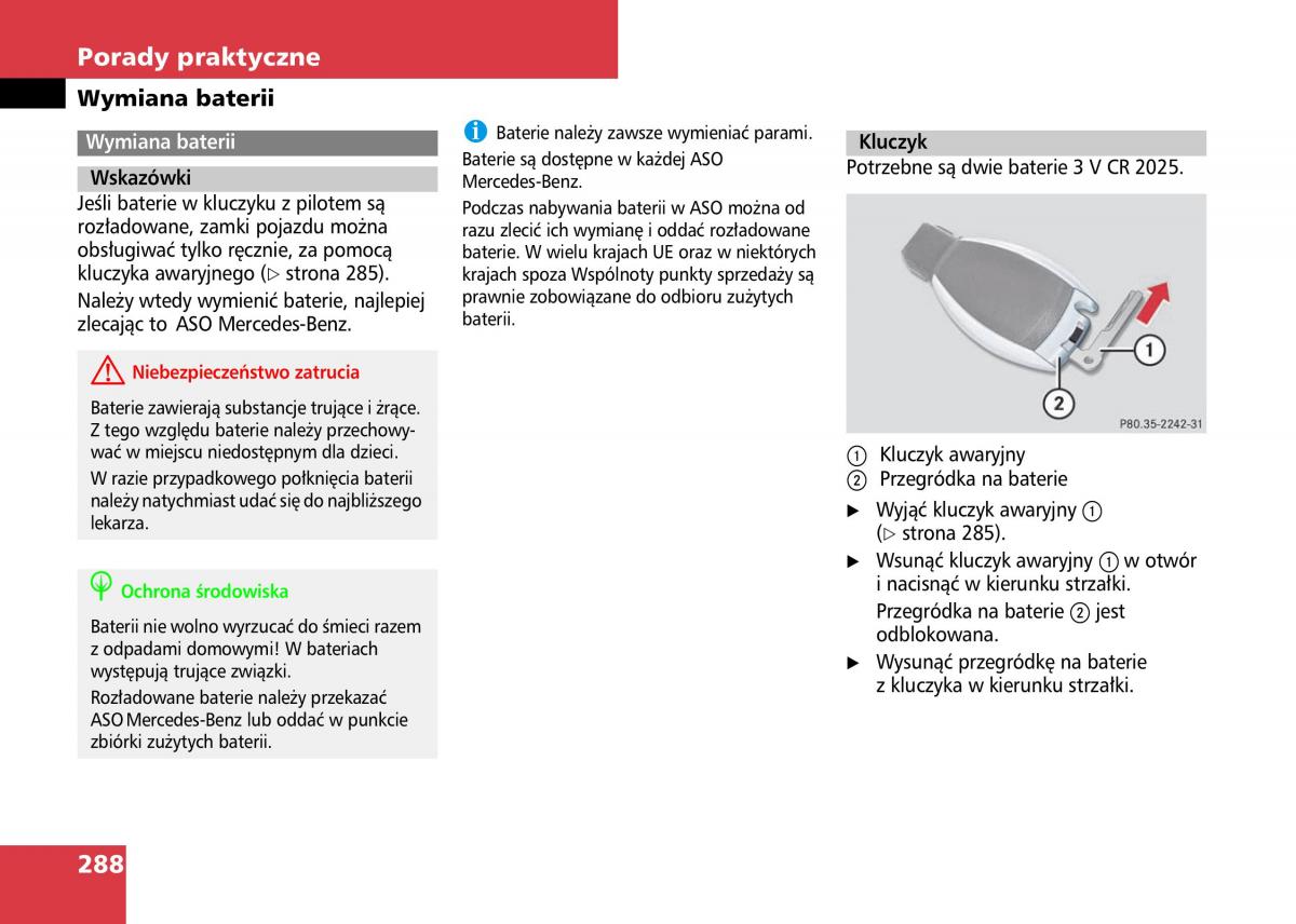 Mercedes Benz C Class W204 instrukcja obslugi / page 290