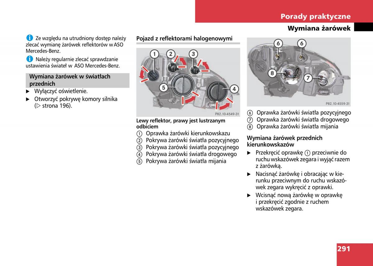 Mercedes Benz C Class W204 instrukcja obslugi / page 293