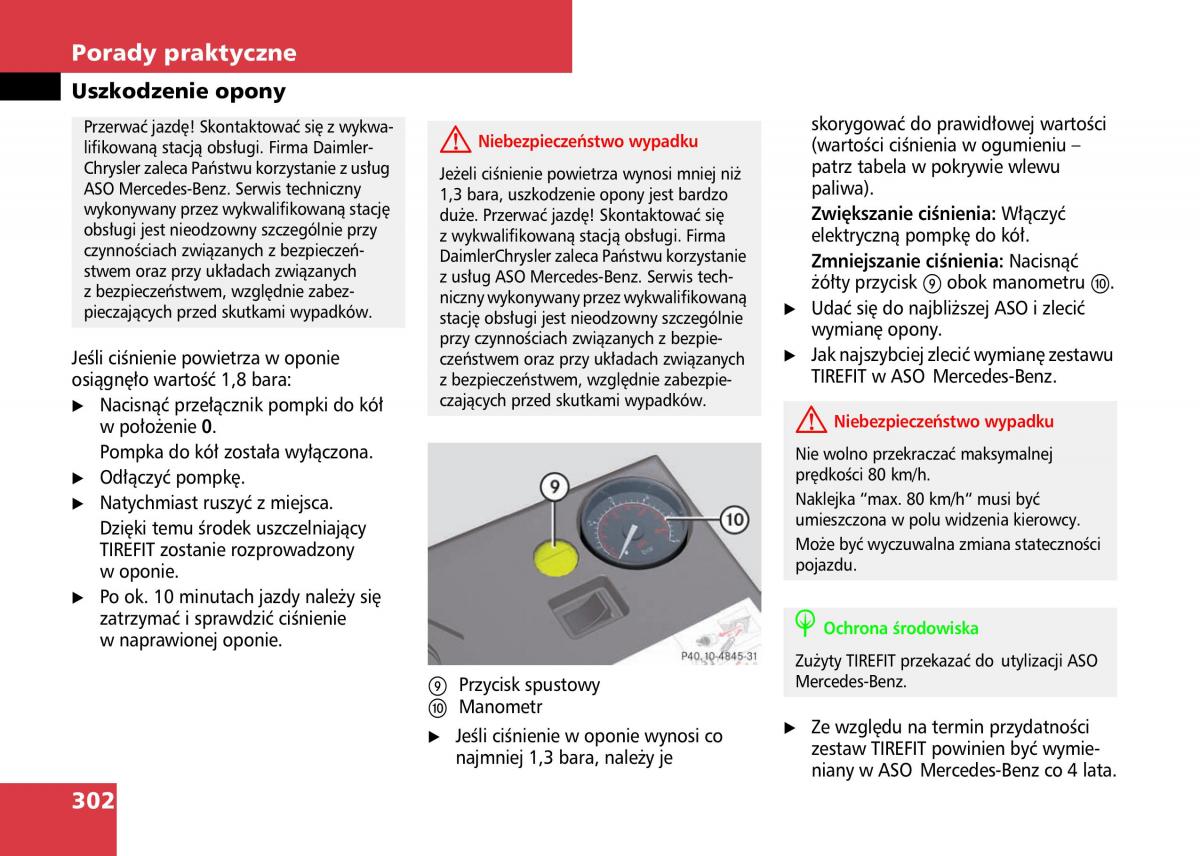 Mercedes Benz C Class W204 instrukcja obslugi / page 304