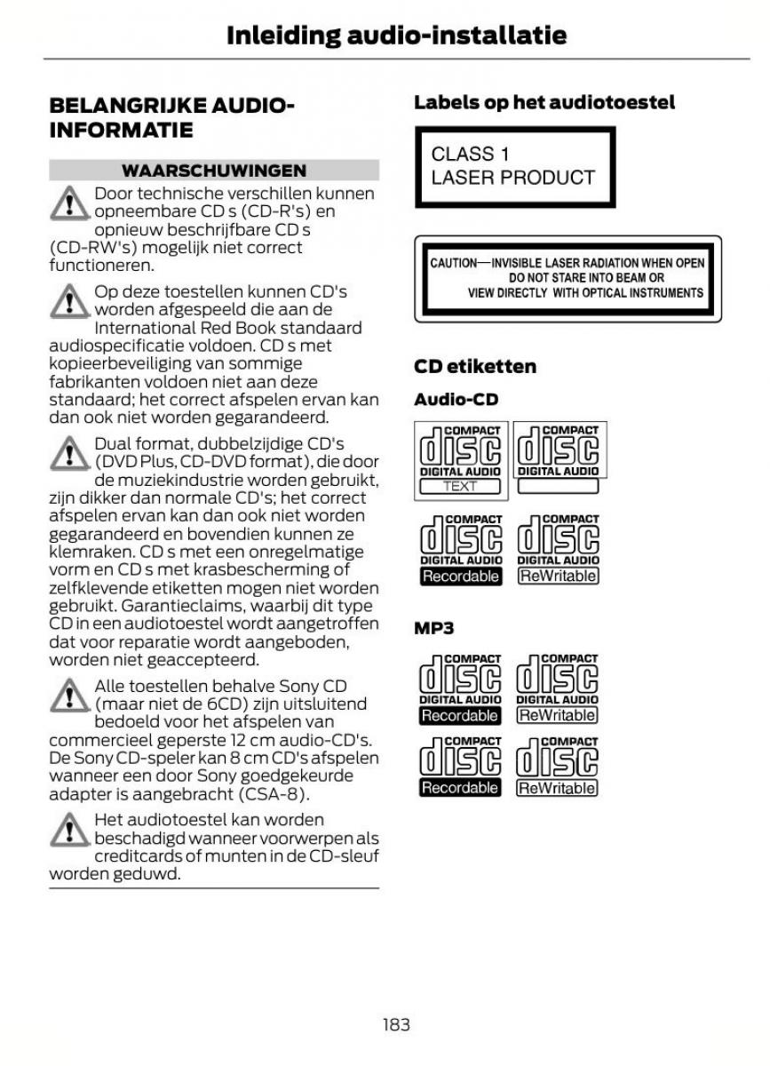 Ford Kuga I 1 handleiding / page 187