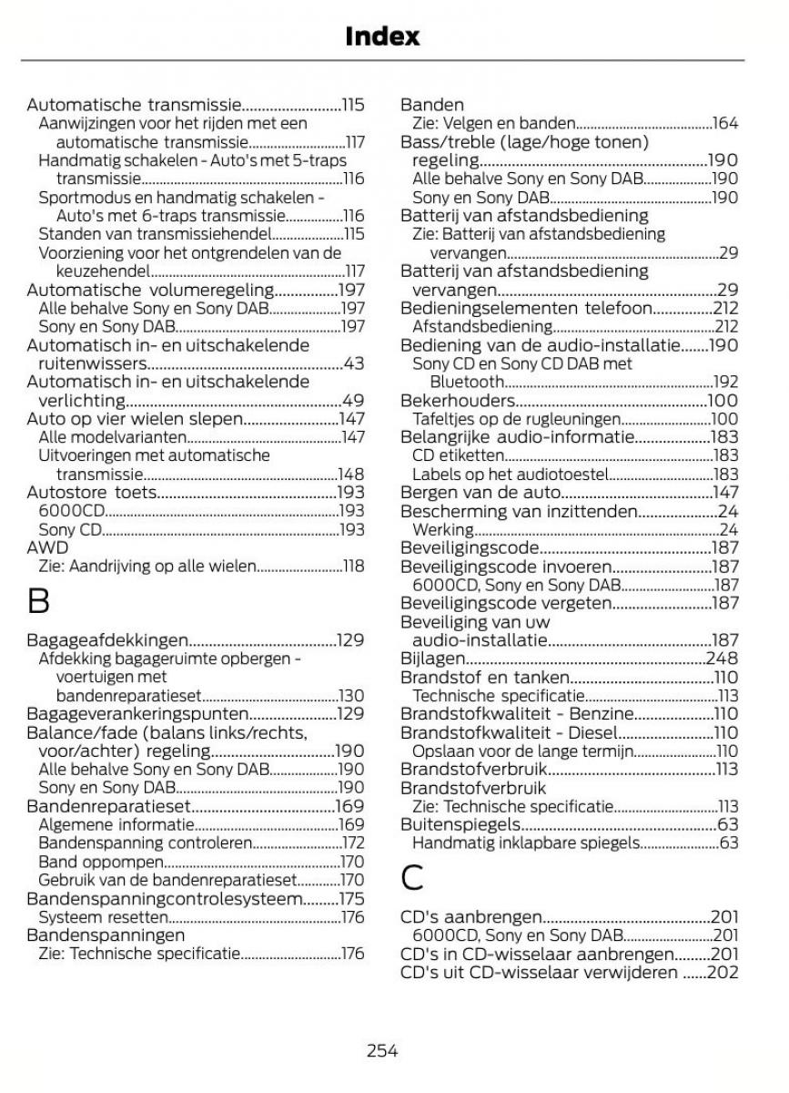 Ford Kuga I 1 handleiding / page 258