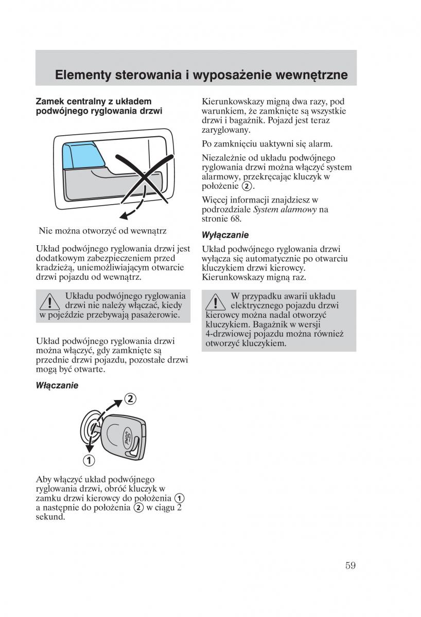 Ford Mondeo MKIII MK3 instrukcja obslugi / page 61