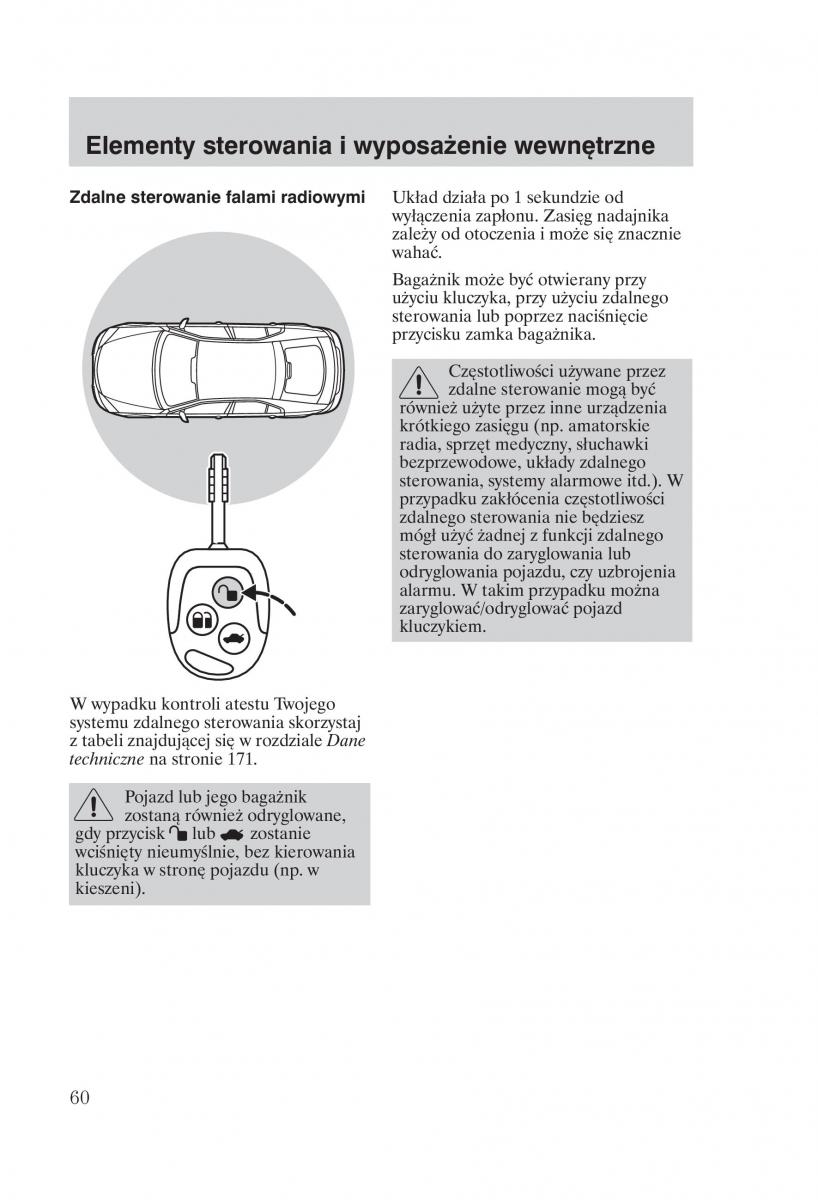 Ford Mondeo MKIII MK3 instrukcja obslugi / page 62