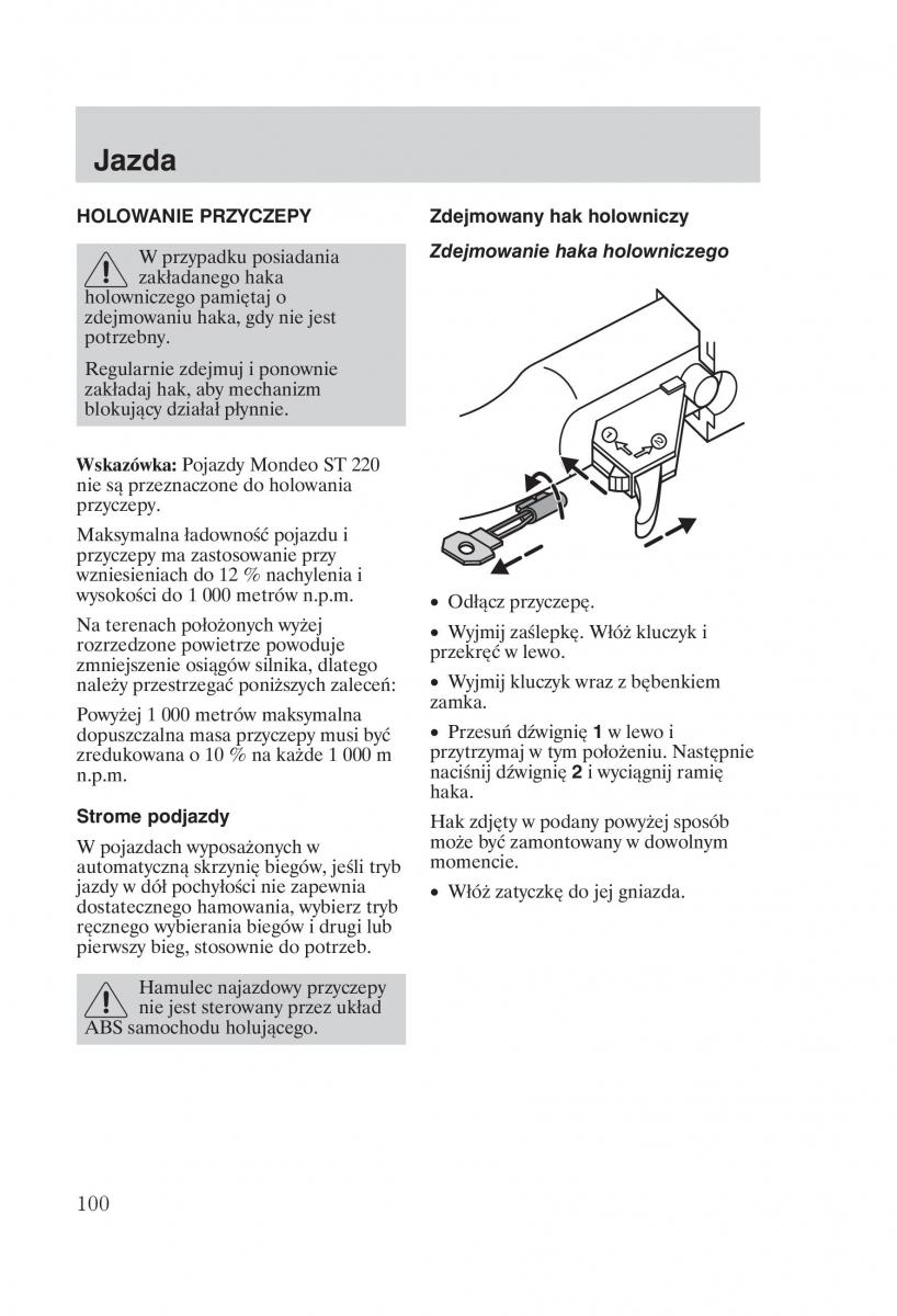 Ford Mondeo MKIII MK3 instrukcja obslugi / page 102