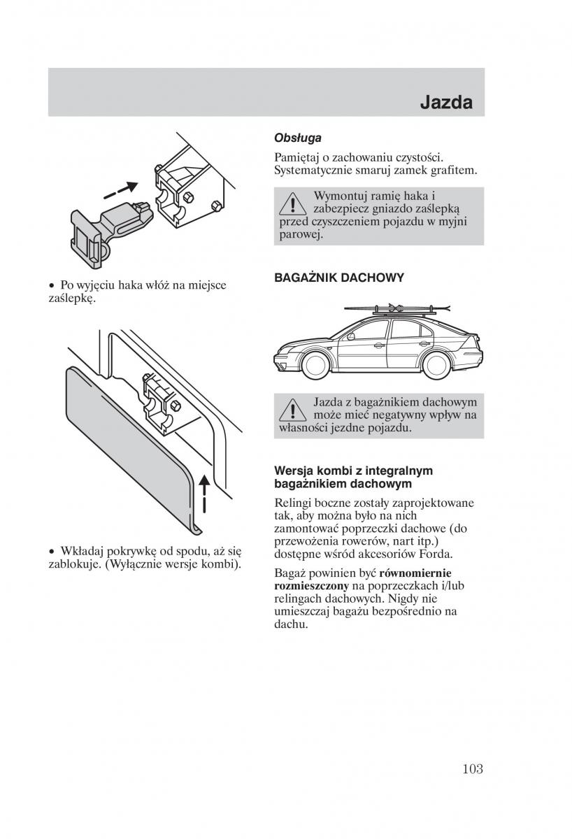 Ford Mondeo MKIII MK3 instrukcja obslugi / page 105