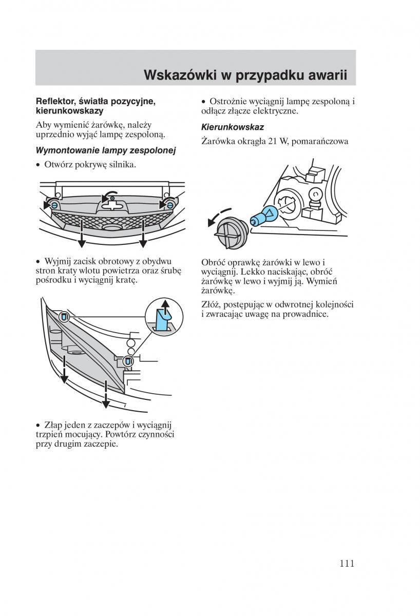 Ford Mondeo MKIII MK3 instrukcja obslugi / page 113