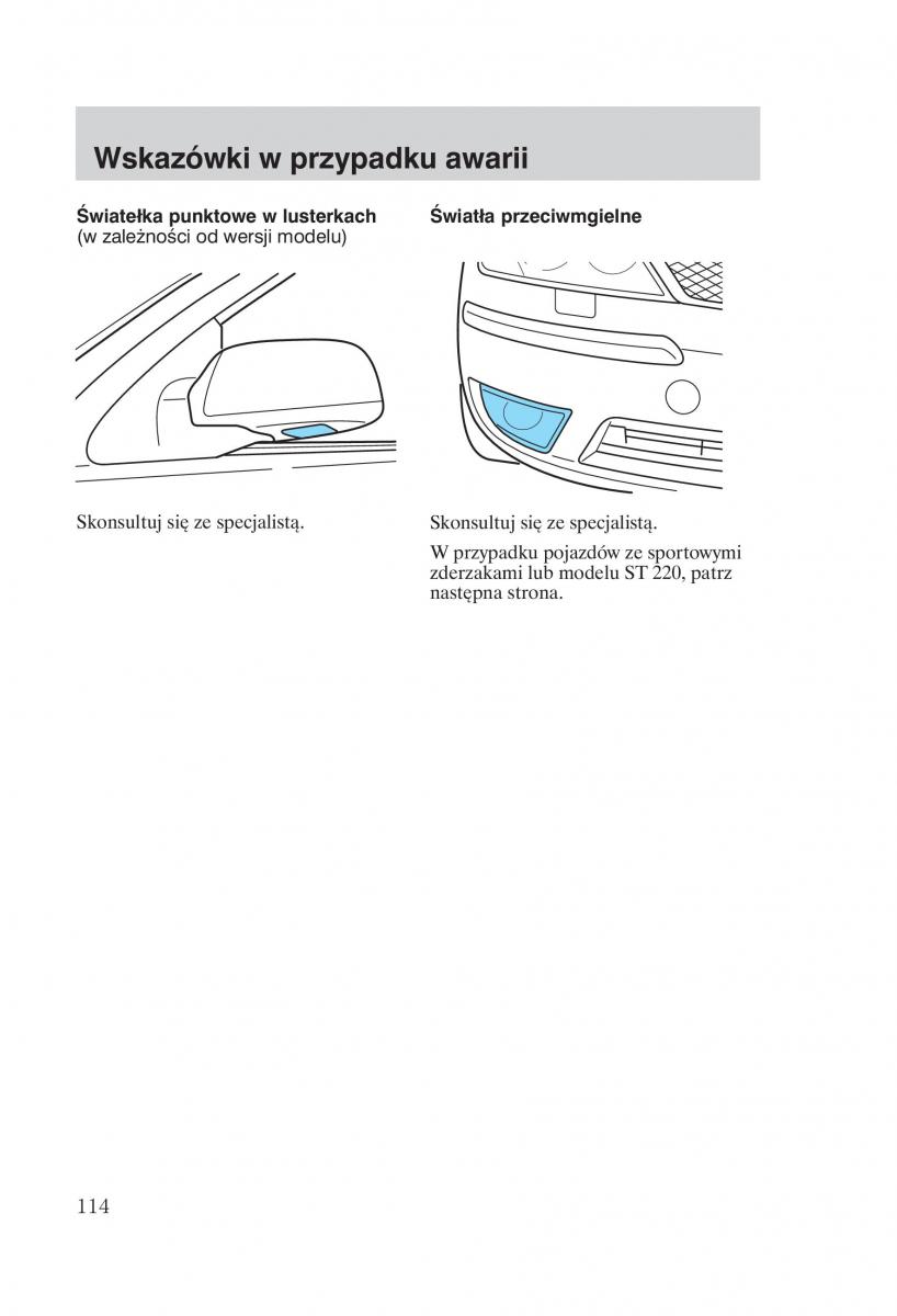 Ford Mondeo MKIII MK3 instrukcja obslugi / page 116