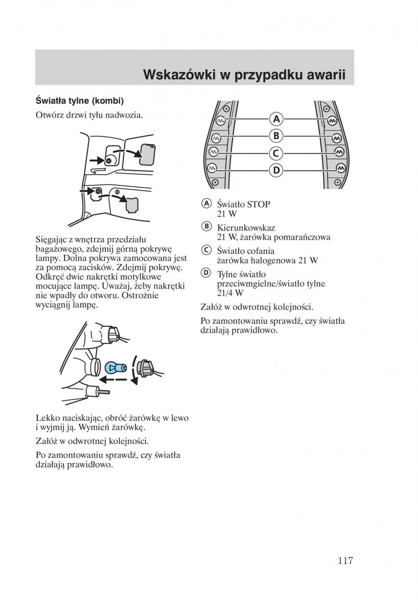 Ford Mondeo MKIII MK3 instrukcja obslugi / page 119