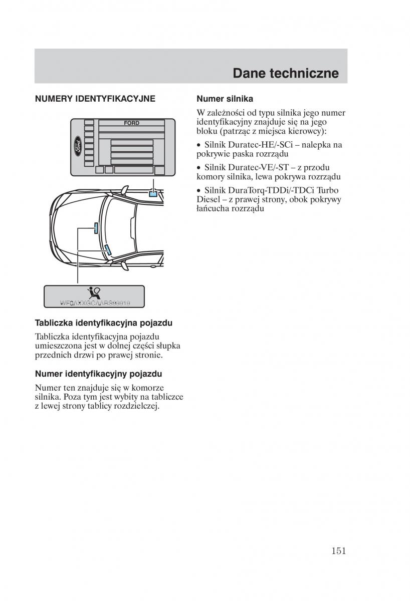 Ford Mondeo MKIII MK3 instrukcja obslugi / page 153