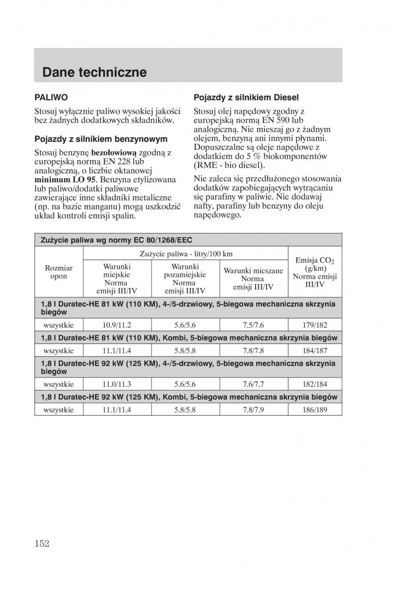 Ford Mondeo MKIII MK3 instrukcja obslugi / page 154