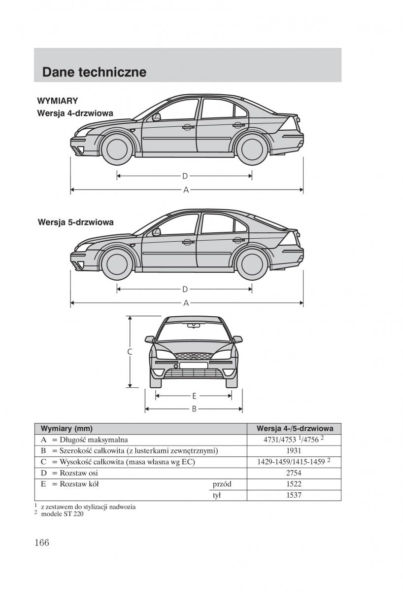 Ford Mondeo MKIII MK3 instrukcja obslugi / page 168