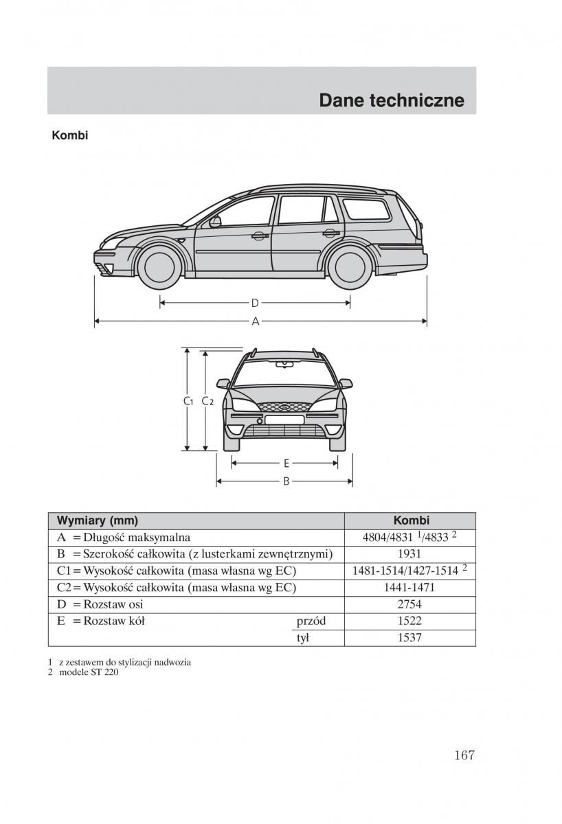 Ford Mondeo MKIII MK3 instrukcja obslugi / page 169