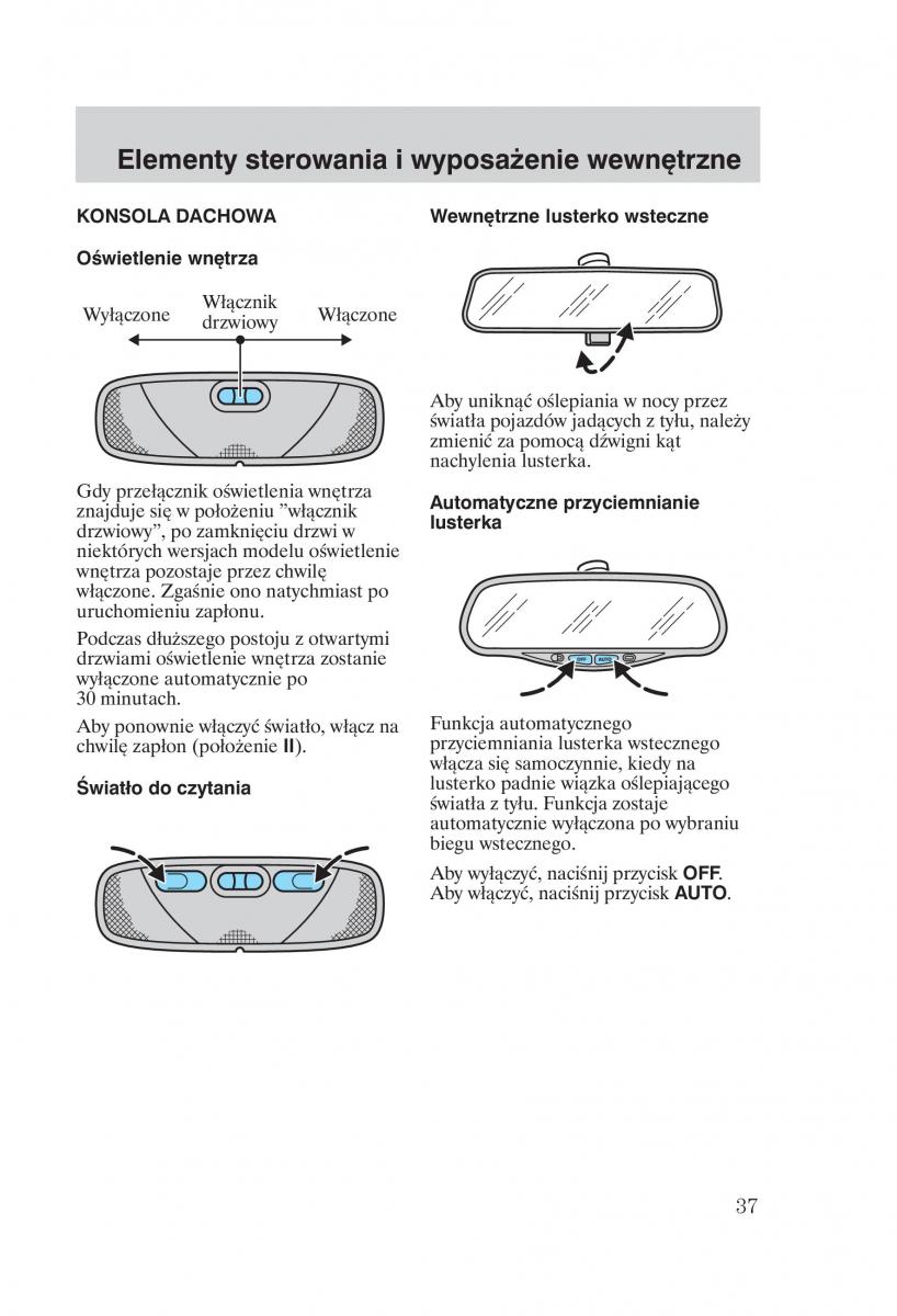 Ford Mondeo MKIII MK3 instrukcja obslugi / page 39