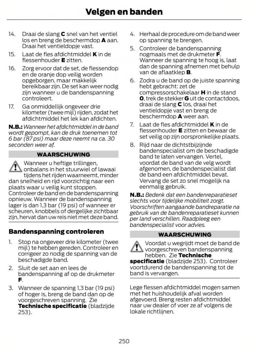 Ford Mondeo MKIV MK4 handleiding / page 253