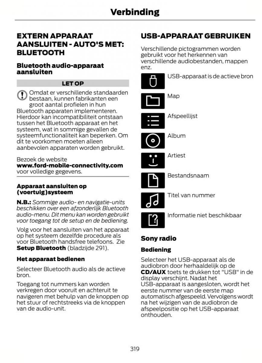 Ford Mondeo MKIV MK4 handleiding / page 322