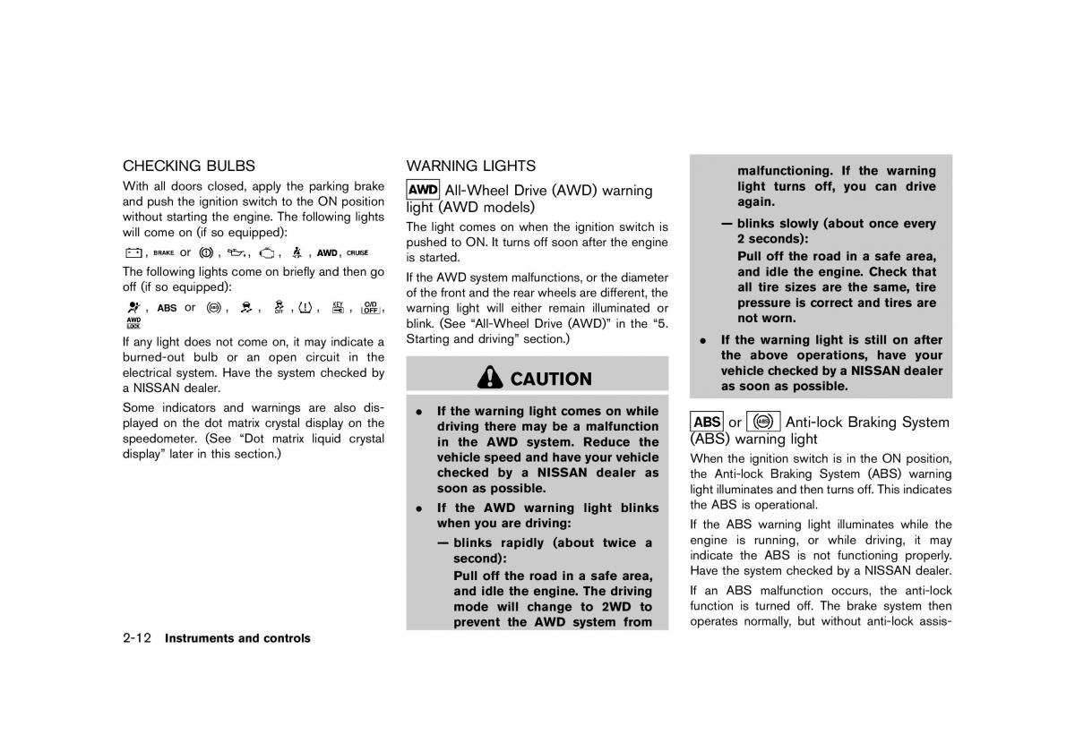 Nissan Murano Z51 owners manual / page 100