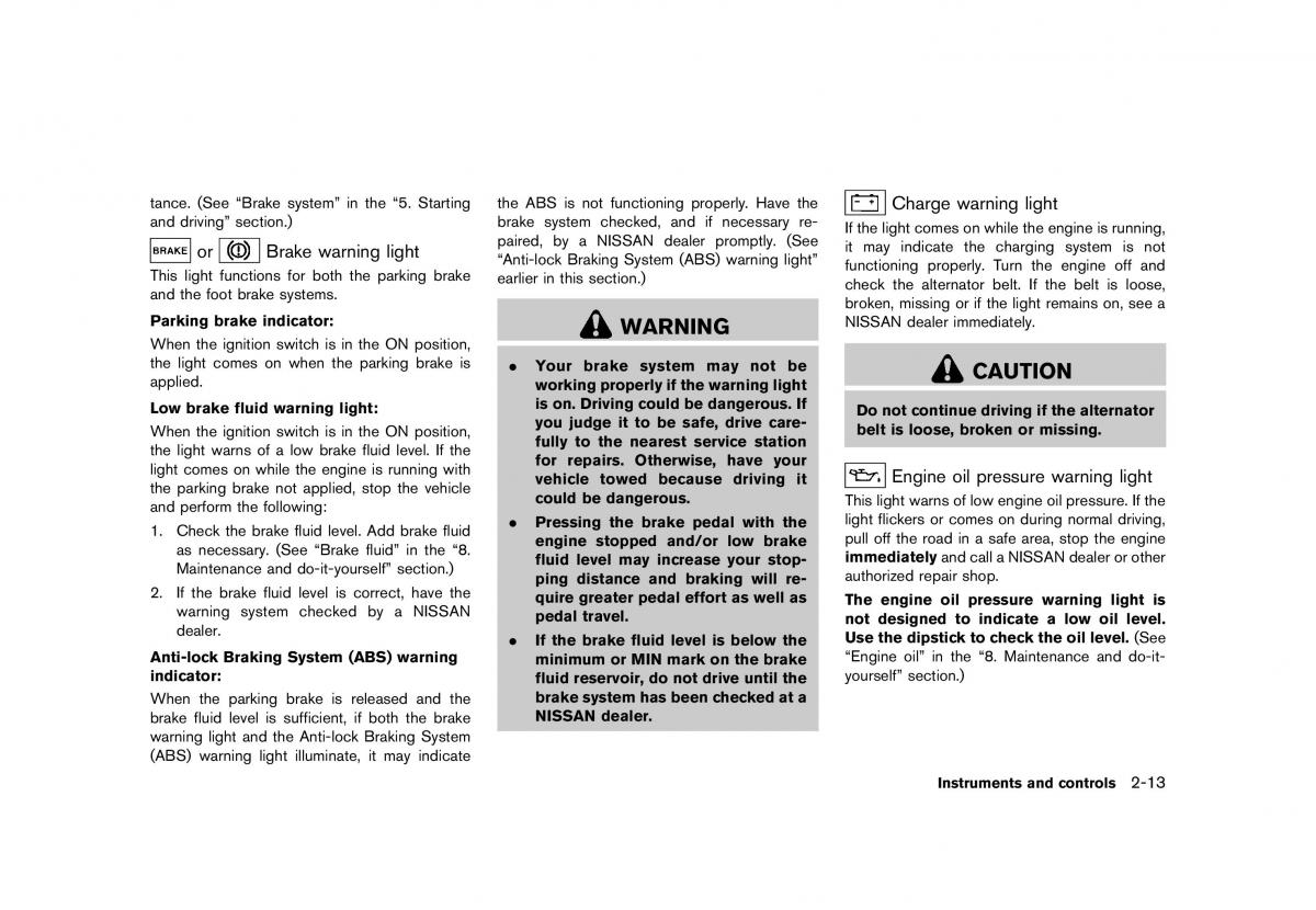 Nissan Murano Z51 owners manual / page 101