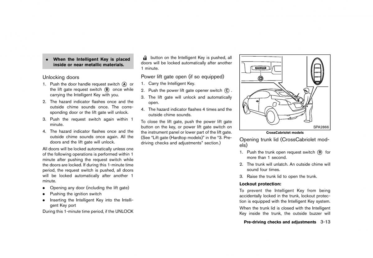 Nissan Murano Z51 owners manual / page 167