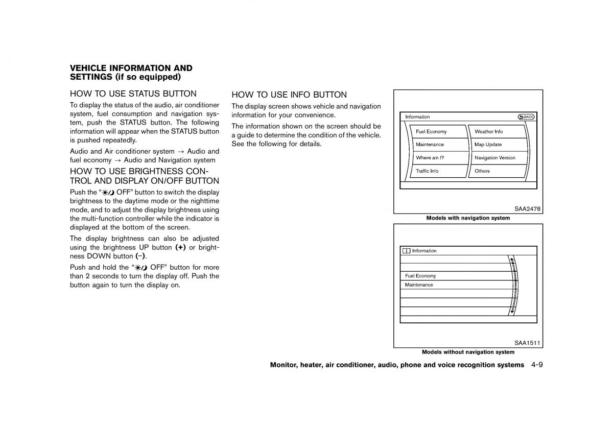 Nissan Murano Z51 owners manual / page 215