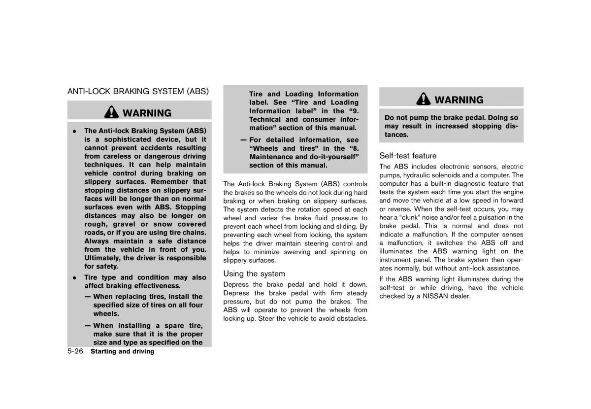 Nissan Murano Z51 owners manual / page 366