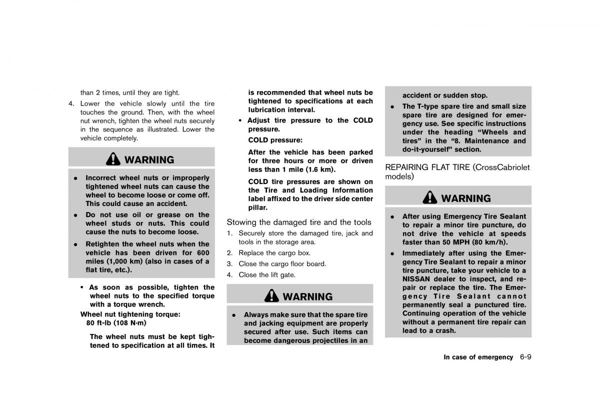 Nissan Murano Z51 owners manual / page 379