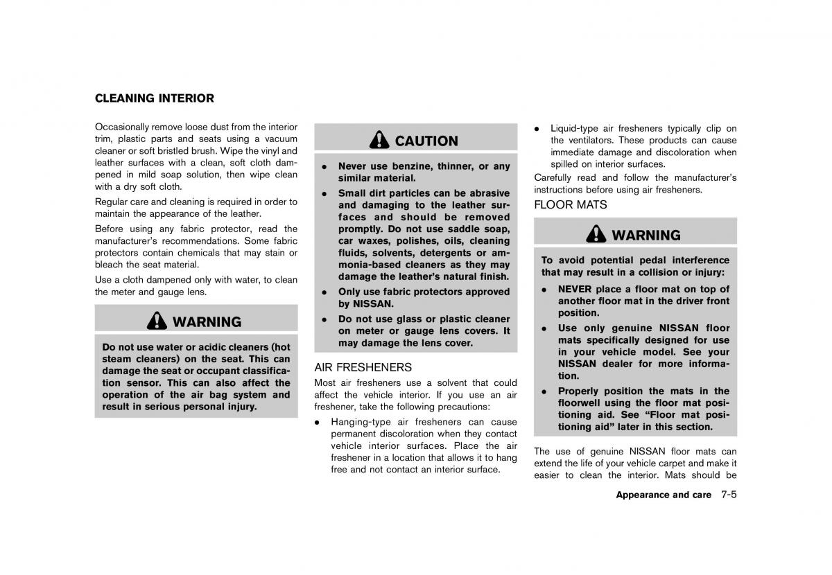 Nissan Murano Z51 owners manual / page 397