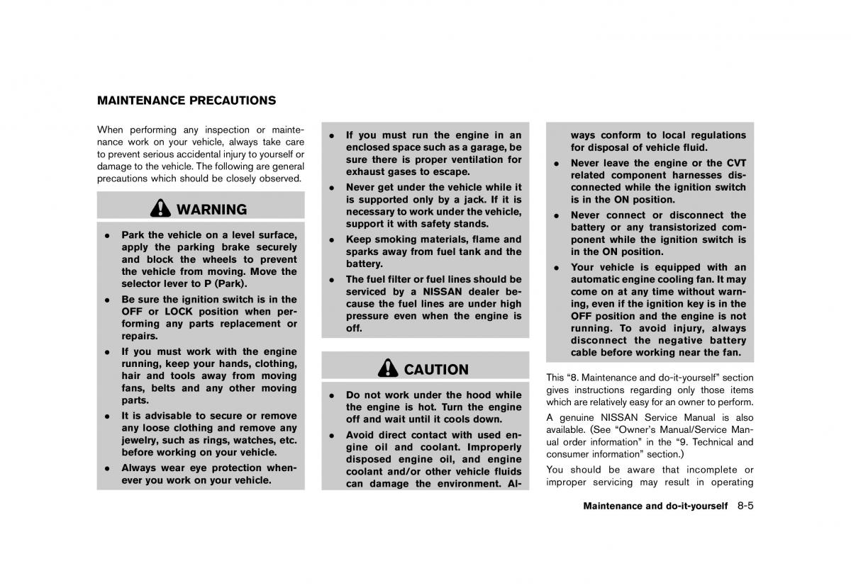 Nissan Murano Z51 owners manual / page 405