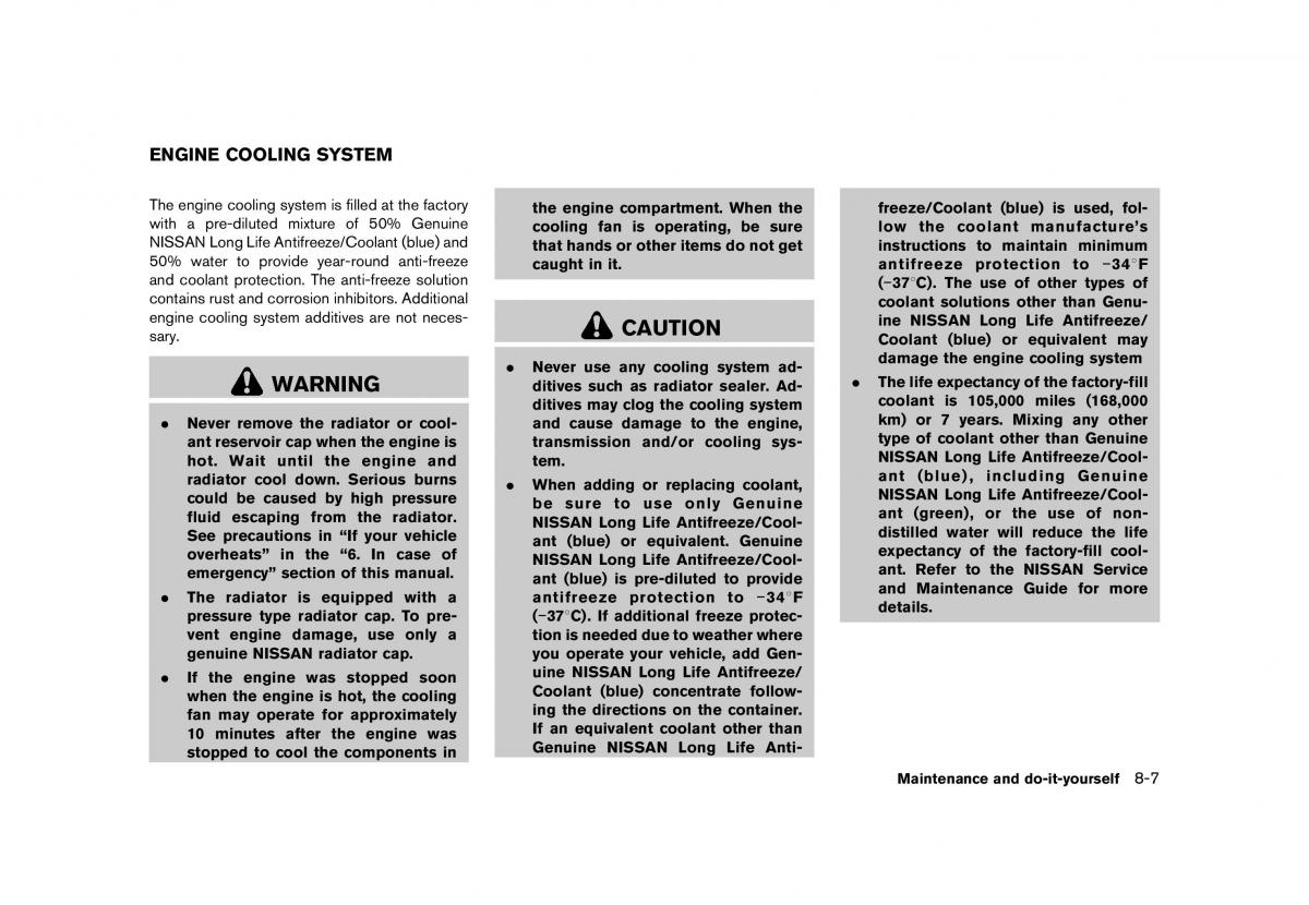 Nissan Murano Z51 owners manual / page 407