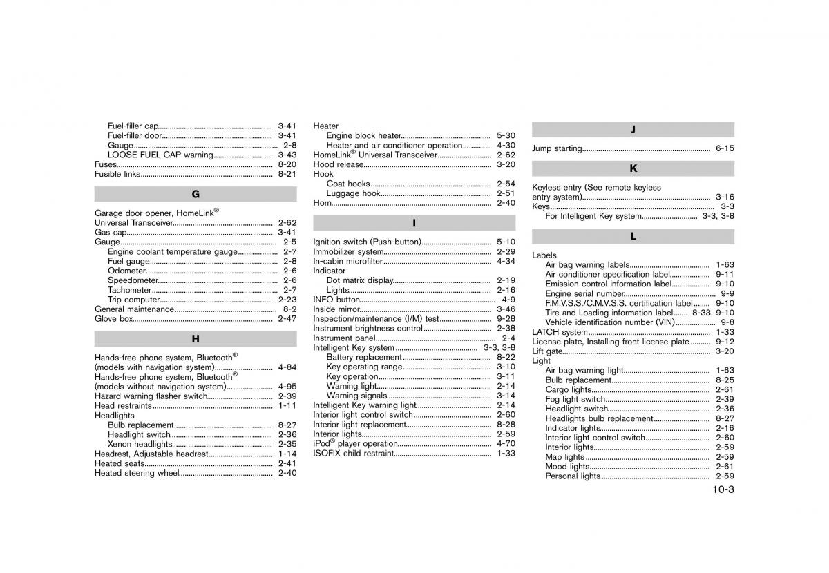 Nissan Murano Z51 owners manual / page 475