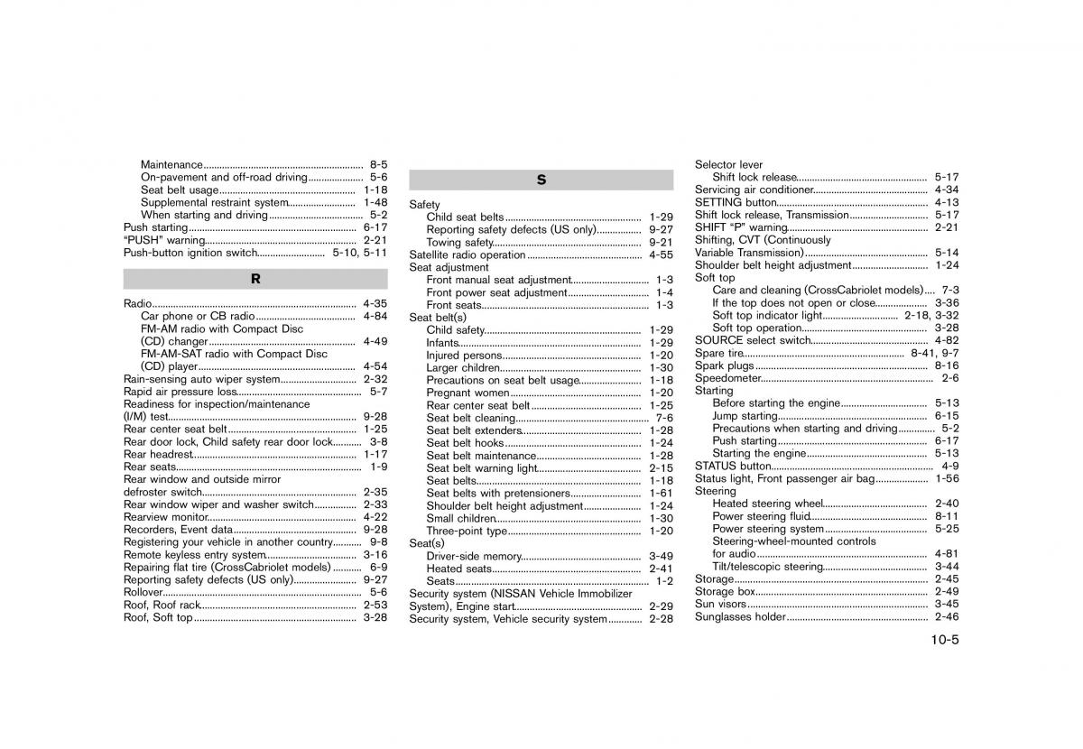 Nissan Murano Z51 owners manual / page 477