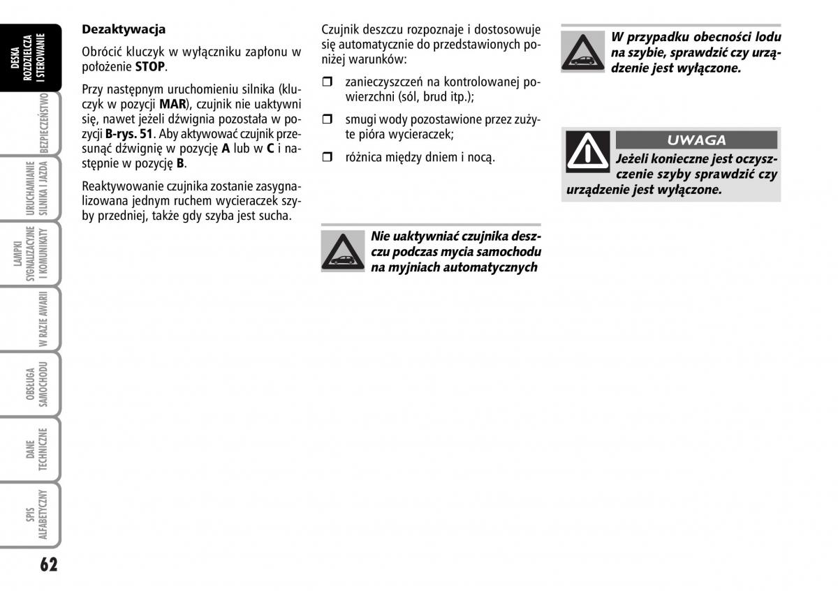 Fiat Stilo instrukcja obslugi / page 63