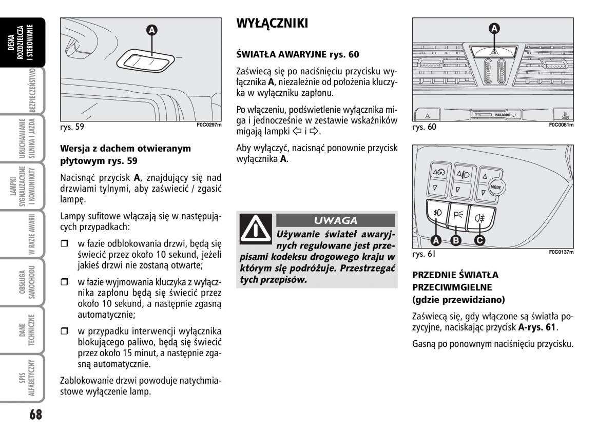 Fiat Stilo instrukcja obslugi / page 69