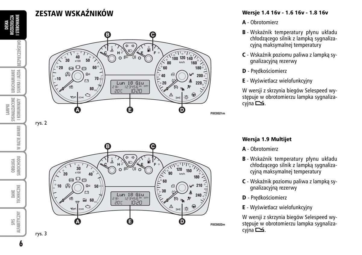 Fiat Stilo instrukcja obslugi / page 7