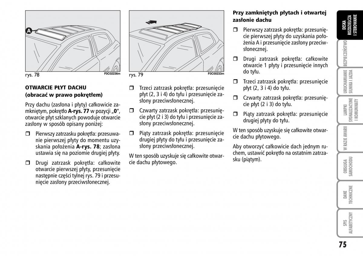 Fiat Stilo instrukcja obslugi / page 76