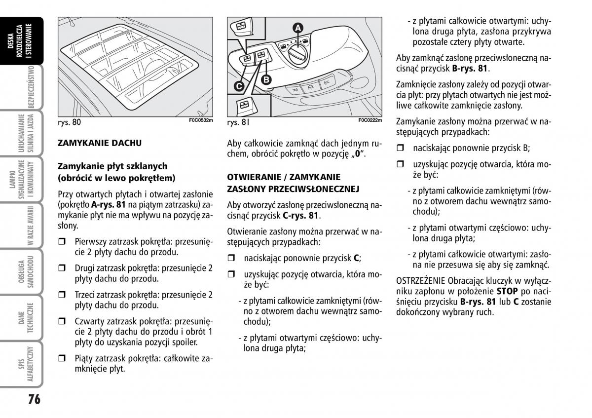 Fiat Stilo instrukcja obslugi / page 77